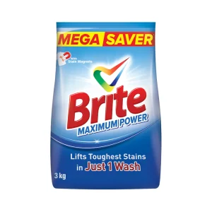 BRITE WASHING POWDER MAXIMUM POWER 3KG