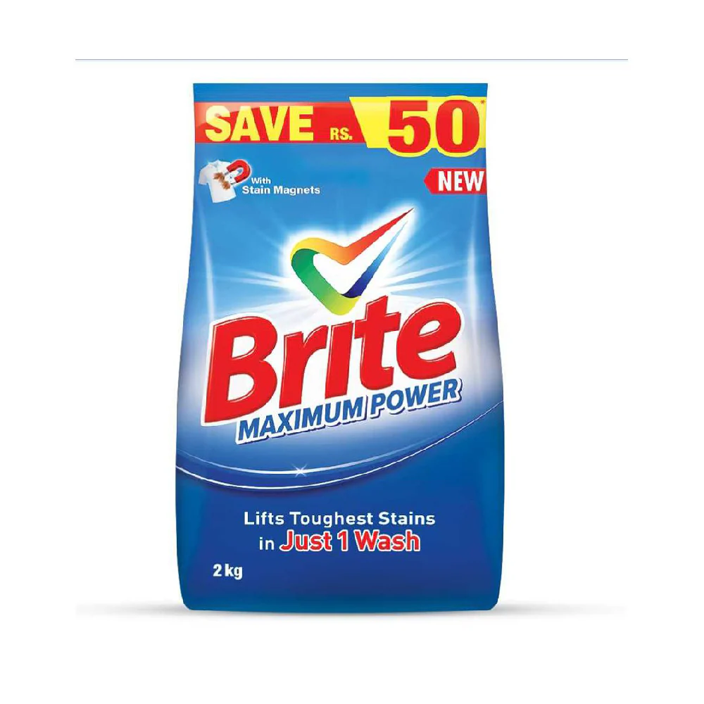 BRITE WASHING POWDER MAXIMUM POWER 2 KG