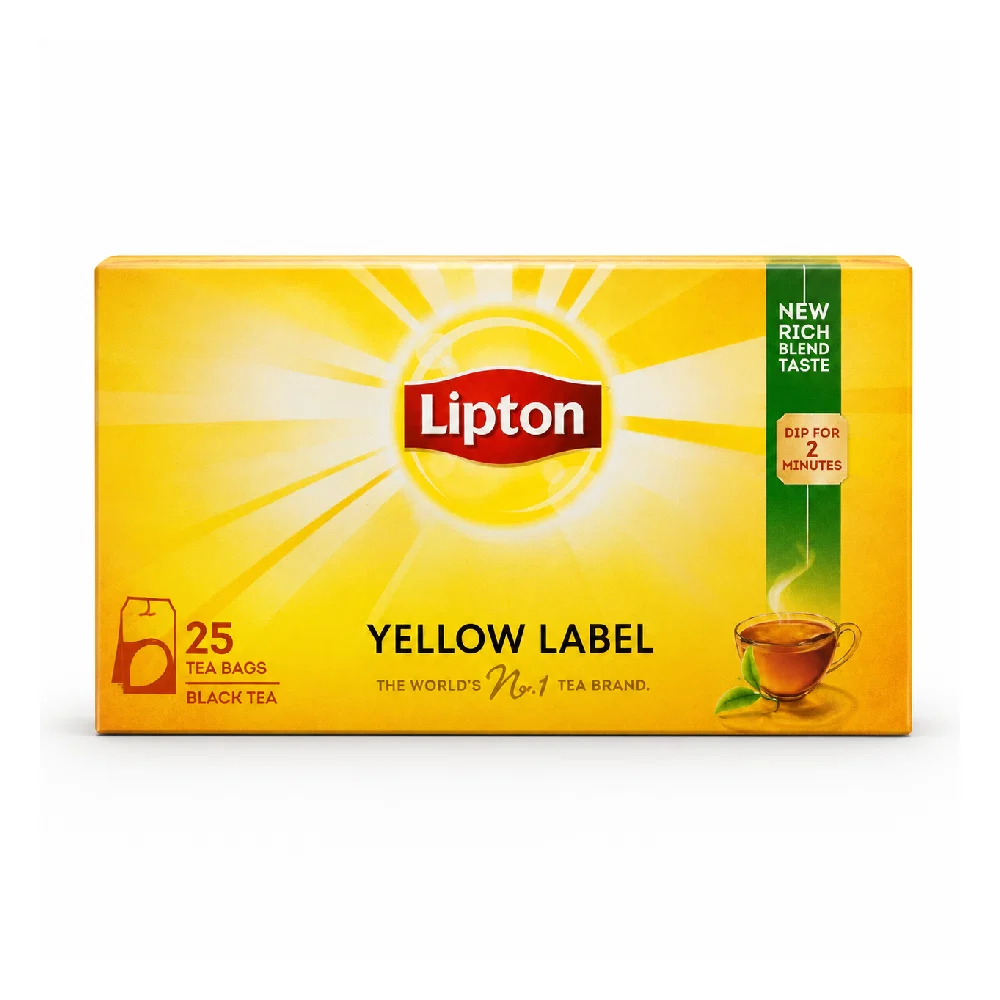 LIPTON TEA YELLOW LABEL 25 BLACK TEA BAGS 50 GM